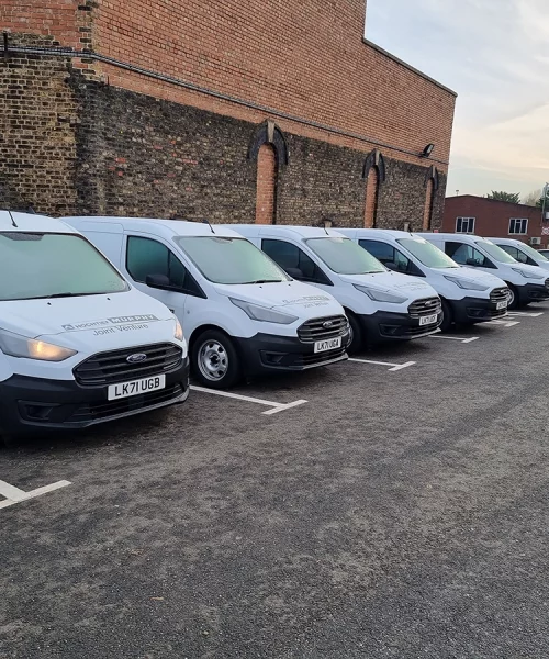Row of small vans