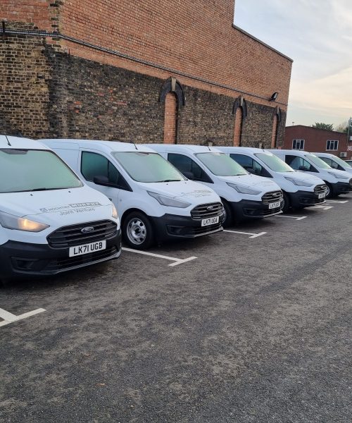 Row of small vans